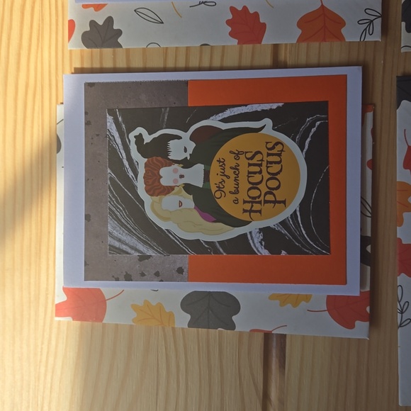 Handmade Mini Hocus Pocus Theme Halloween Cards & Envelopes Boxed Set of 6 - Picture 5 of 12
